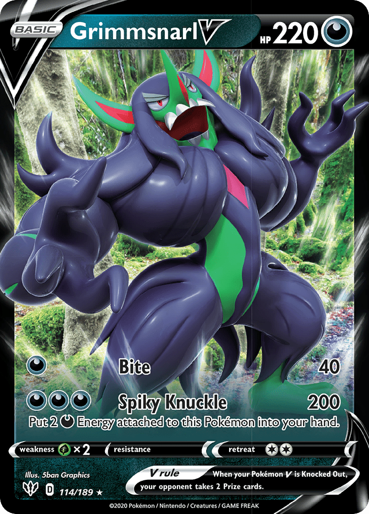 Grimmsnarl V (114/189) [Sword & Shield: Darkness Ablaze] Pokemon Single Pokémon  | Multizone: Comics And Games