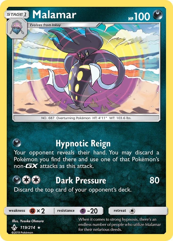 Malamar (119/214) [Sun & Moon: Unbroken Bonds] Pokemon Single Pokémon  | Multizone: Comics And Games