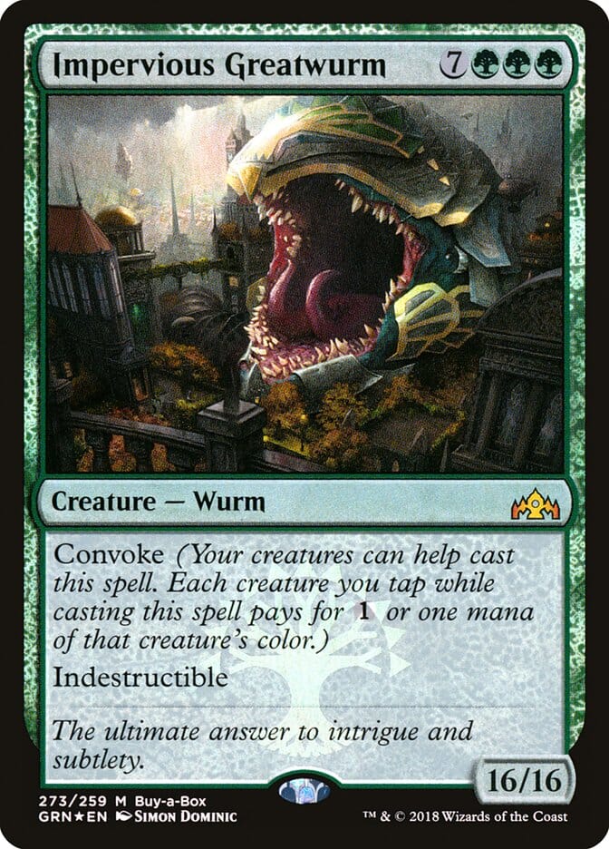 Impervious Greatwurm (Buy-A-Box) [Guilds of Ravnica] MTG Single Magic: The Gathering  | Multizone: Comics And Games