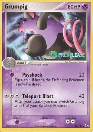 Grumpig (29/106) (Prerelease Promo) [Nintendo: Black Star Promos] Pokemon Single Pokémon  | Multizone: Comics And Games