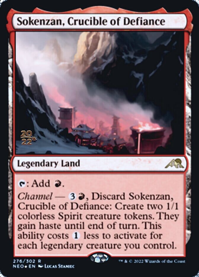 Sokenzan, Crucible of Defiance [Kamigawa: Neon Dynasty Prerelease Promos] MTG Single Magic: The Gathering  | Multizone: Comics And Games