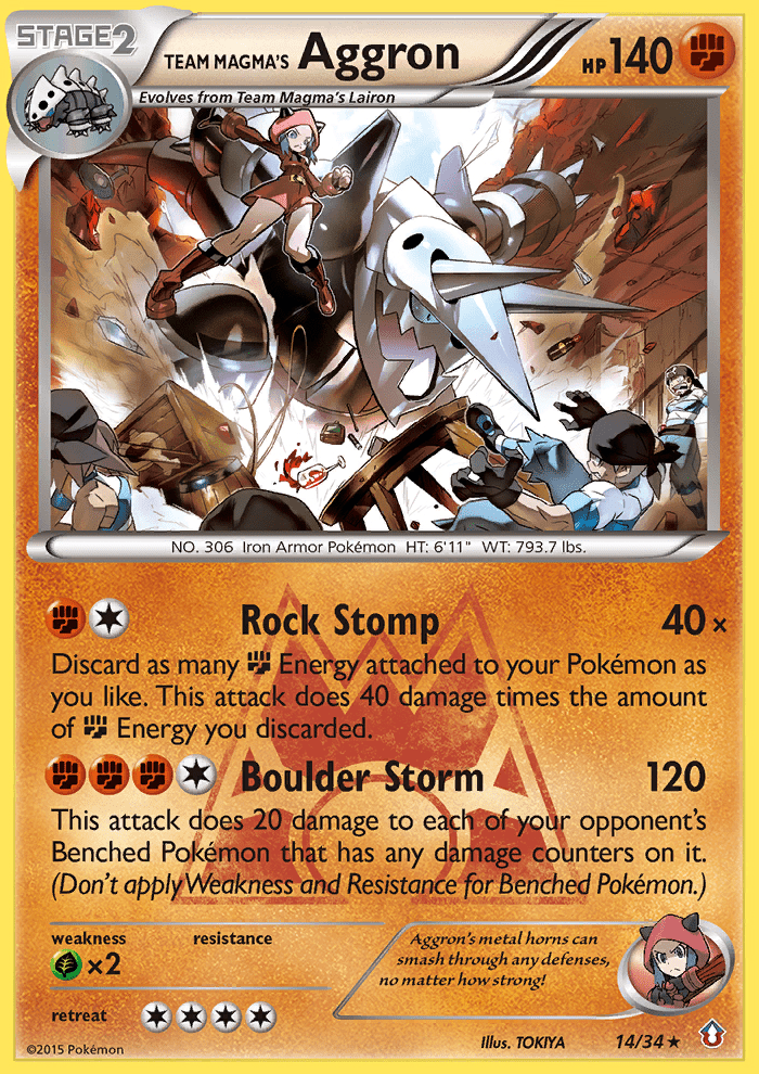 Team Magma's Aggron (14/34) [XY: Double Crisis] Pokemon Single Pokémon  | Multizone: Comics And Games