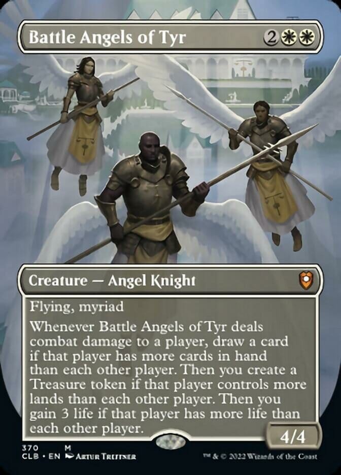 Battle Angels of Tyr (Borderless Alternate Art) [Commander Legends: Battle for Baldur's Gate] MTG Single Magic: The Gathering  | Multizone: Comics And Games