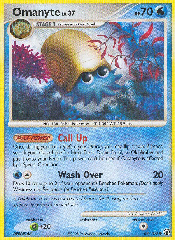 Omanyte (69/100) [Diamond & Pearl: Majestic Dawn] Pokemon Single Pokémon  | Multizone: Comics And Games