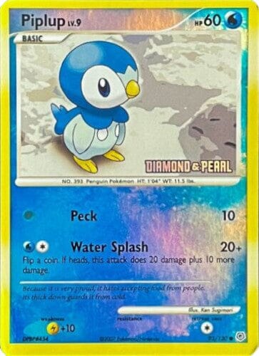 Piplup (93/130) (Diamond and Pearl) [Burger King Promos: 2008 Collection] Pokemon Single Pokémon  | Multizone: Comics And Games
