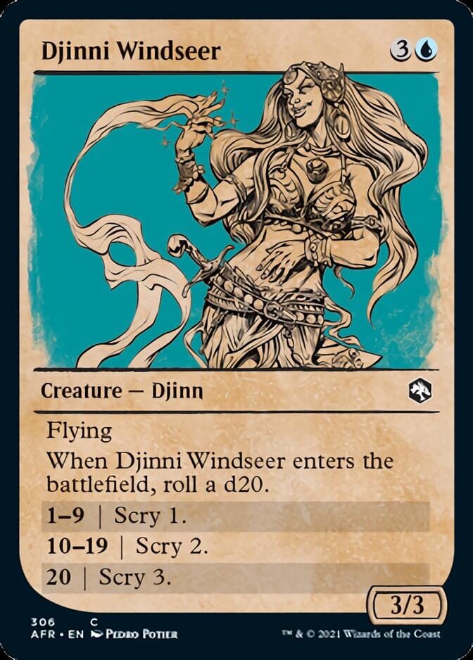Djinni Windseer (Showcase) [Dungeons & Dragons: Adventures in the Forgotten Realms] MTG Single Magic: The Gathering  | Multizone: Comics And Games