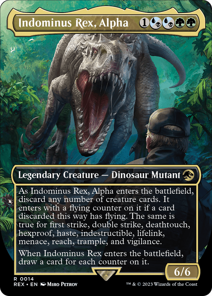 Indominus Rex, Alpha (Borderless) [Jurassic World Collection] MTG Single Magic: The Gathering  | Multizone: Comics And Games