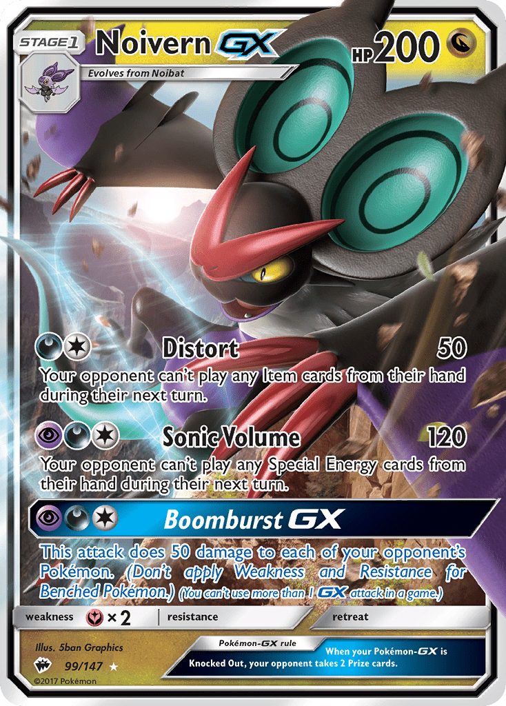Noivern GX (99/147) [Sun & Moon: Burning Shadows] Pokemon Single Pokémon  | Multizone: Comics And Games