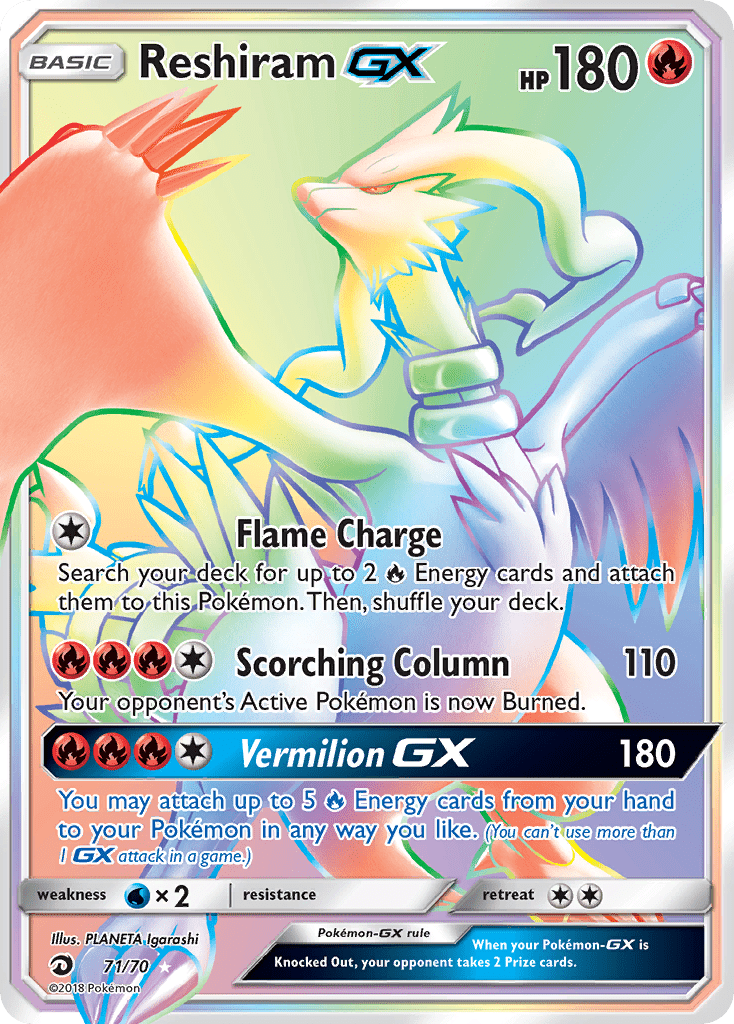 Reshiram GX (71/70) [Sun & Moon: Dragon Majesty] Pokemon Single Pokémon  | Multizone: Comics And Games