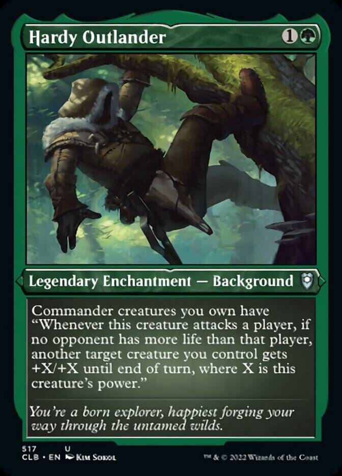 Hardy Outlander (Foil Etched) [Commander Legends: Battle for Baldur's Gate] MTG Single Magic: The Gathering  | Multizone: Comics And Games