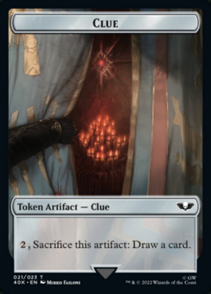 Astartes Warrior // Clue Double-sided Token (Surge Foil) [Universes Beyond: Warhammer 40,000 Tokens] MTG Single Magic: The Gathering  | Multizone: Comics And Games