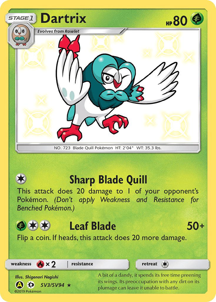 Dartrix (SV3/SV94) [Sun & Moon: Hidden Fates - Shiny Vault] Pokemon Single Pokémon  | Multizone: Comics And Games