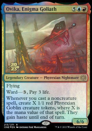 Ovika, Enigma Goliath [Phyrexia: All Will Be One Prerelease Promos] MTG Single Magic: The Gathering  | Multizone: Comics And Games