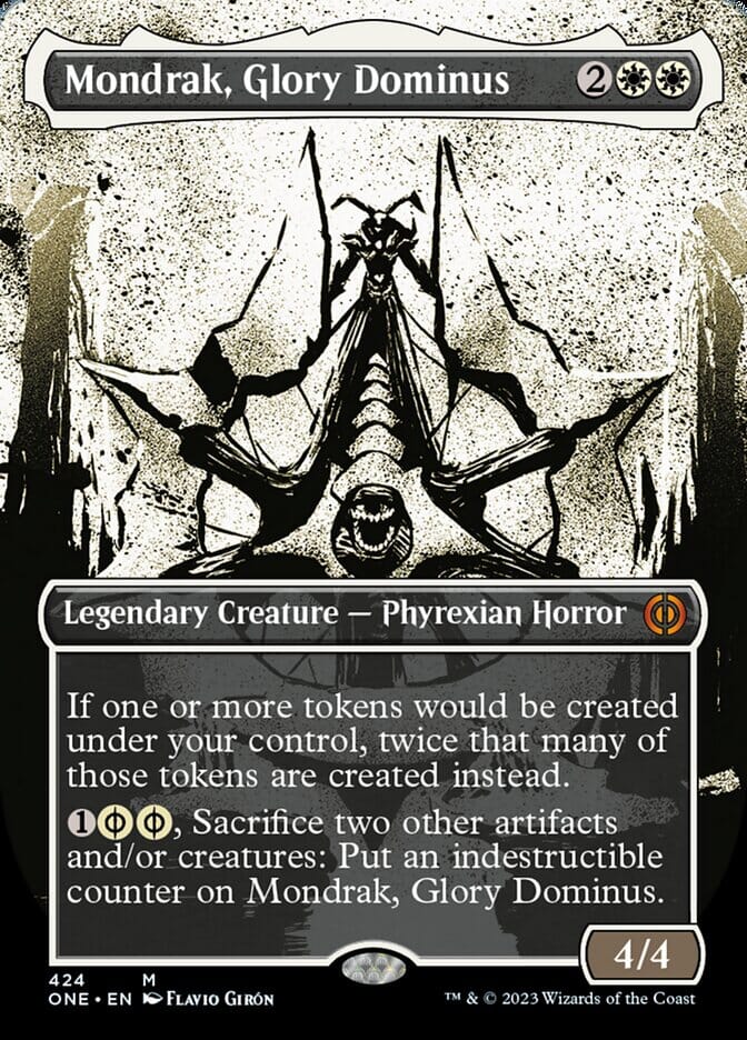 Mondrak, Glory Dominus (Borderless Ichor Step-and-Compleat Foil) [Phyrexia: All Will Be One] MTG Single Magic: The Gathering  | Multizone: Comics And Games