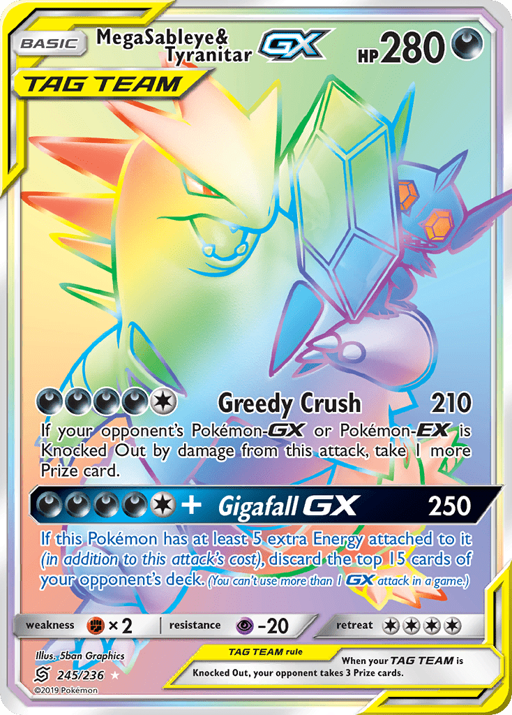 Mega Sableye & Tyranitar GX (245/236) [Sun & Moon: Unified Minds] Pokemon Single Pokémon  | Multizone: Comics And Games