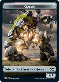Golem // Elf Warrior Double-sided Token [Double Masters Tokens] MTG Single Magic: The Gathering  | Multizone: Comics And Games