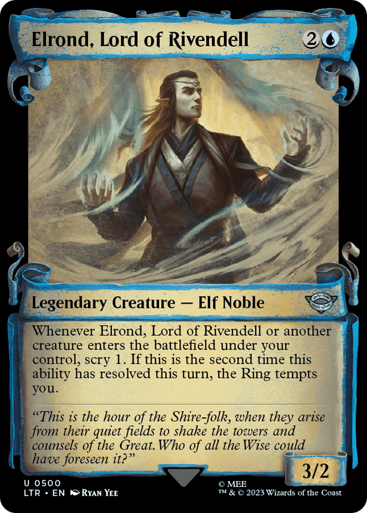 Elrond, Lord of Rivendell [The Lord of the Rings: Tales of Middle-Earth Showcase Scrolls] MTG Single Magic: The Gathering  | Multizone: Comics And Games