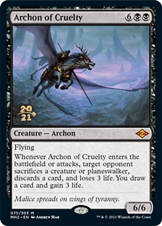 Archon of Cruelty [Modern Horizons 2 Prerelease Promos] MTG Single Magic: The Gathering  | Multizone: Comics And Games