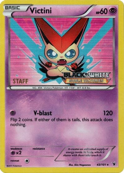 Victini (43/101) (Staff Prerelease Promo) [Black & White: Black Star Promos] Pokemon Single Pokémon  | Multizone: Comics And Games