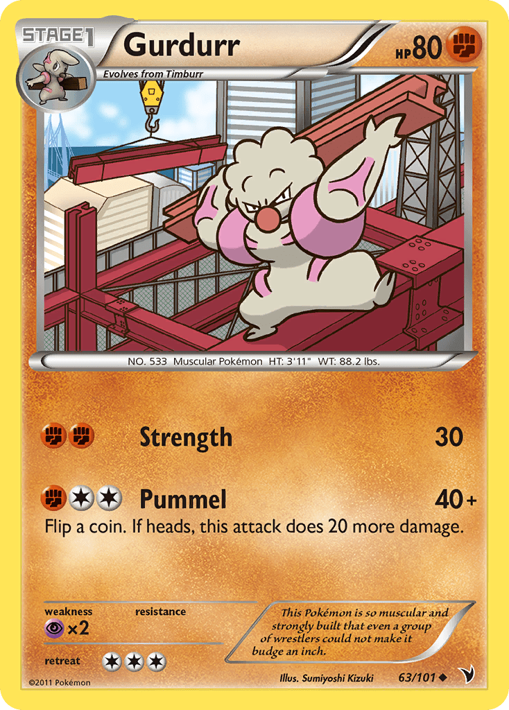 Gurdurr (63/101) [Black & White: Noble Victories] Pokemon Single Pokémon  | Multizone: Comics And Games