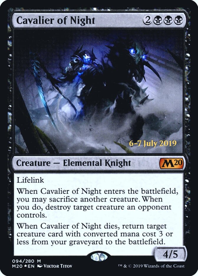 Cavalier of Night [Core Set 2020 Prerelease Promos] MTG Single Magic: The Gathering  | Multizone: Comics And Games