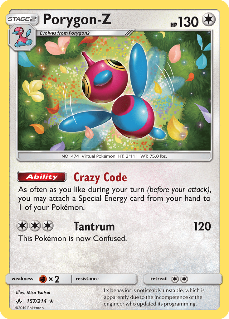 Porygon-Z (157/214) [Sun & Moon: Unbroken Bonds] Pokemon Single Pokémon  | Multizone: Comics And Games