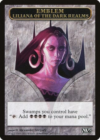 Emblem - Liliana of the Dark Realms [Magic 2013 Tokens] MTG Single Magic: The Gathering  | Multizone: Comics And Games