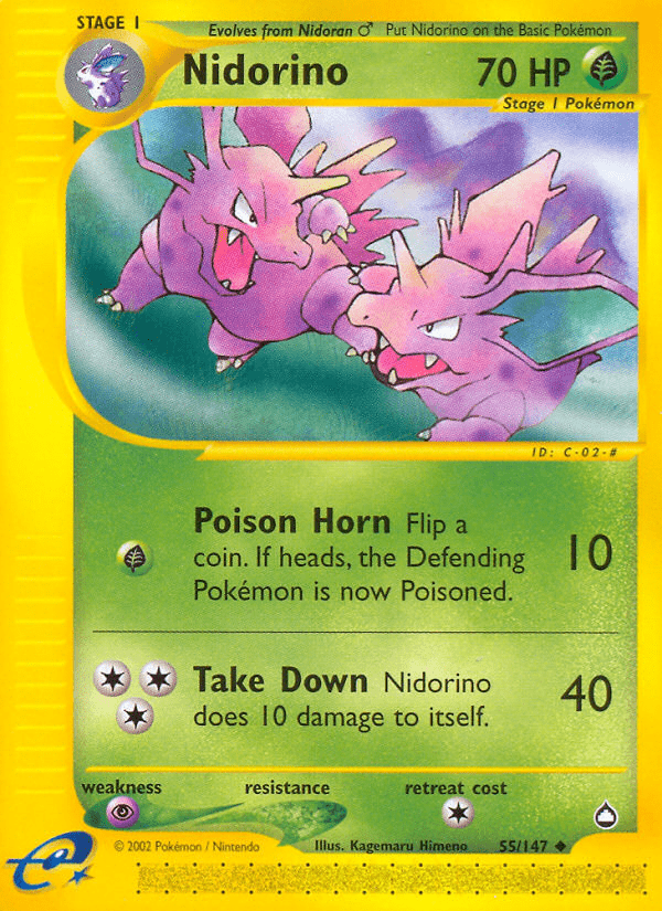 Nidorino (55/147) [Aquapolis] Pokemon Single Pokémon  | Multizone: Comics And Games