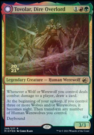 Tovolar, Dire Overlord // Tovolar, the Midnight Scourge [Innistrad: Midnight Hunt Prerelease Promos] MTG Single Magic: The Gathering  | Multizone: Comics And Games