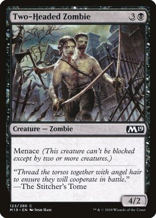 Two-Headed Zombie [Core Set 2019] MTG Single Magic: The Gathering  | Multizone: Comics And Games