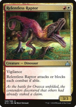 Relentless Raptor [Rivals of Ixalan] MTG Single Magic: The Gathering  | Multizone: Comics And Games