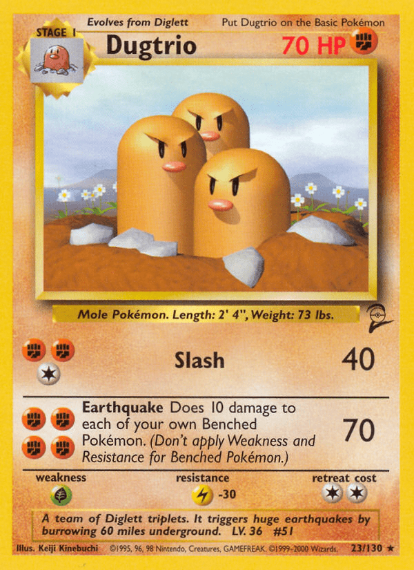 Dugtrio (23/130) [Base Set 2] Pokemon Single Pokémon  | Multizone: Comics And Games