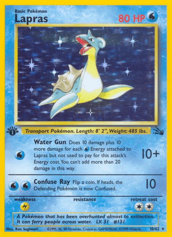 Lapras (10/62) [Fossil 1st Edition] Pokemon Single Pokémon  | Multizone: Comics And Games