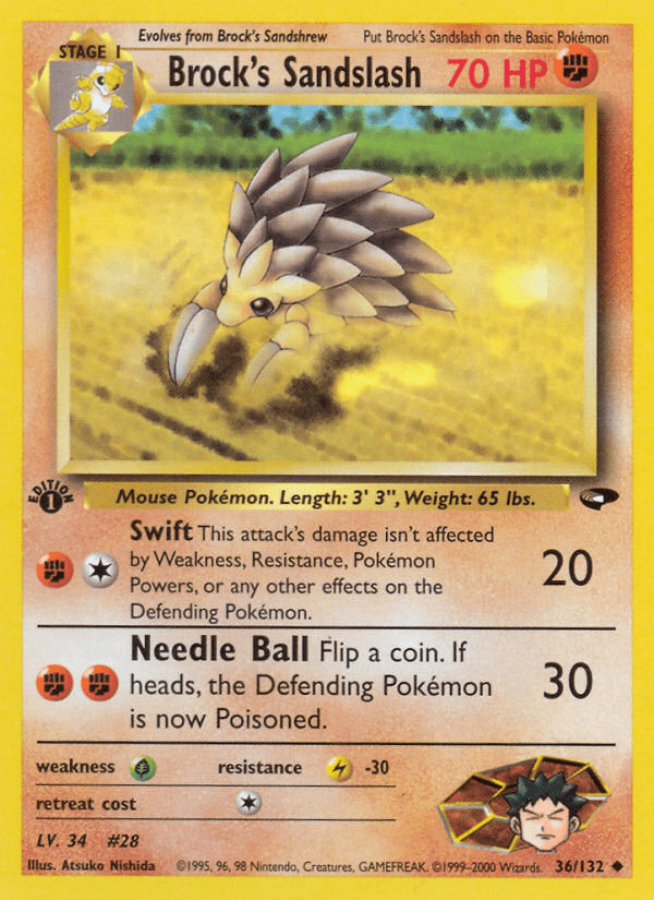 Brock's Sandslash (36/132) [Gym Challenge 1st Edition] Pokemon Single Pokémon  | Multizone: Comics And Games
