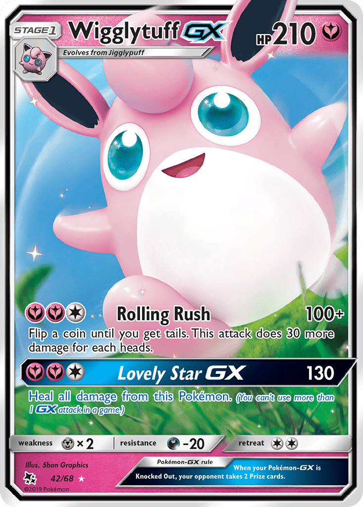 Wigglytuff GX (42/68) [Sun & Moon: Hidden Fates] Pokemon Single Pokémon  | Multizone: Comics And Games