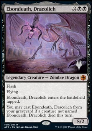 Ebondeath, Dracolich (Promo Pack) [Dungeons & Dragons: Adventures in the Forgotten Realms Promos] MTG Single Magic: The Gathering  | Multizone: Comics And Games