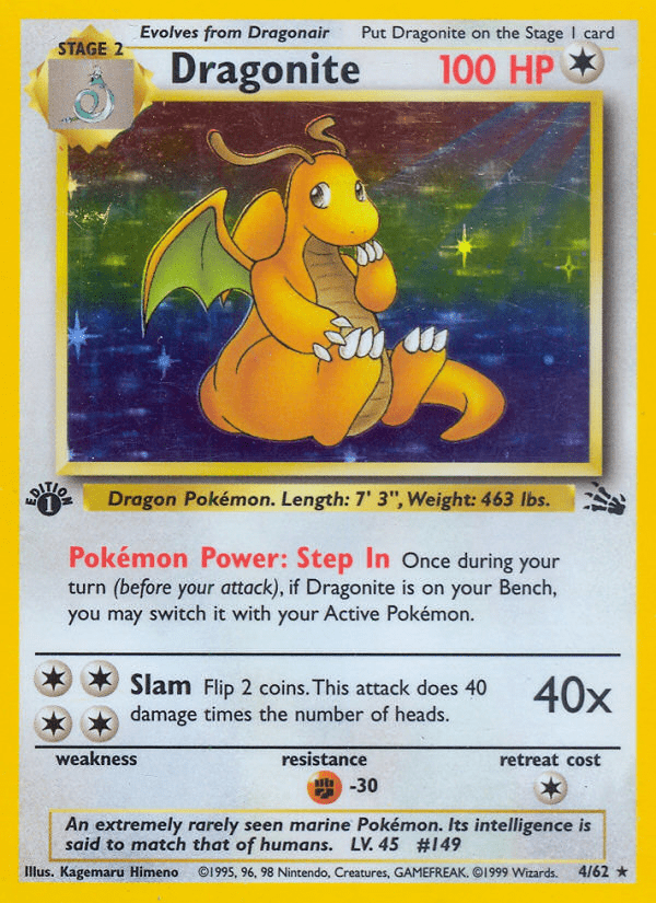Dragonite (4/62) [Fossil 1st Edition] Pokemon Single Pokémon  | Multizone: Comics And Games