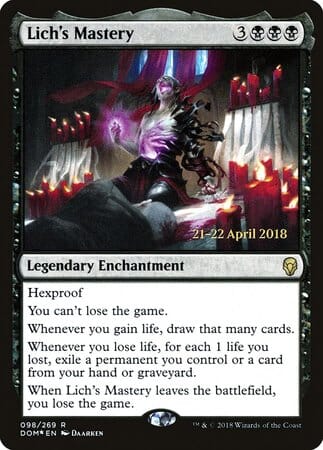 Lich's Mastery [Dominaria Promos] MTG Single Magic: The Gathering  | Multizone: Comics And Games