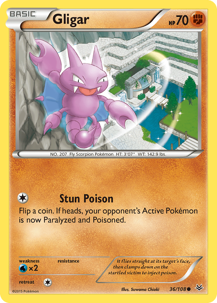Gligar (36/108) [XY: Roaring Skies] Pokemon Single Pokémon  | Multizone: Comics And Games
