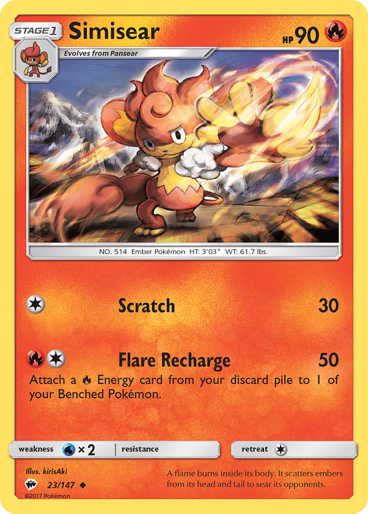 Simisear (23/147) [Sun & Moon: Burning Shadows] Pokemon Single Pokémon  | Multizone: Comics And Games