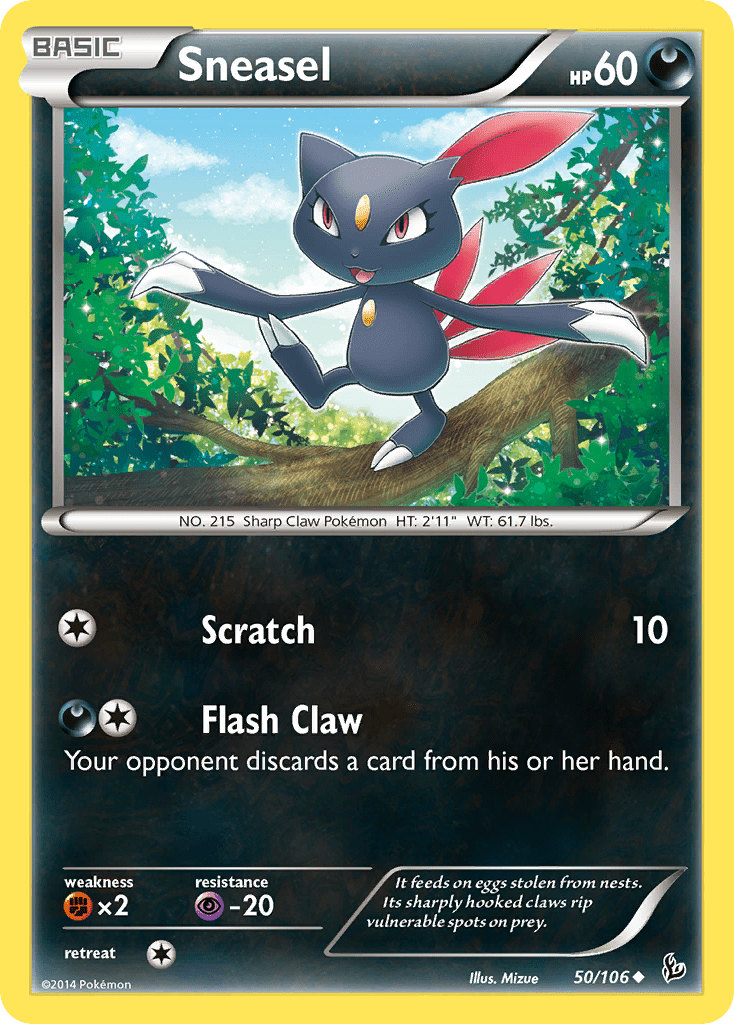 Sneasel (50/106) [XY: Flashfire] Pokemon Single Pokémon  | Multizone: Comics And Games