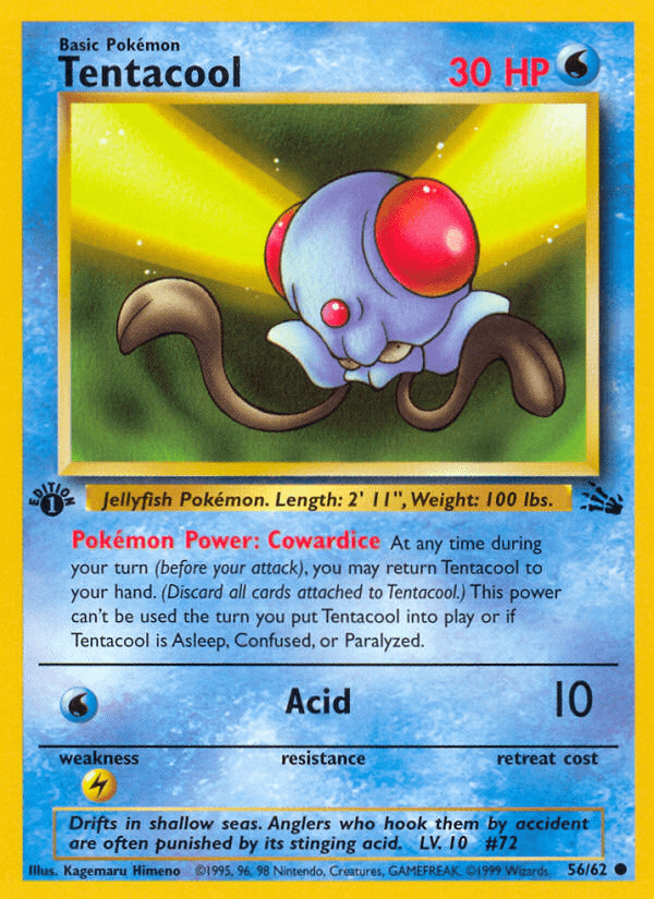 Tentacool (56/62) [Fossil 1st Edition] Pokemon Single Pokémon  | Multizone: Comics And Games