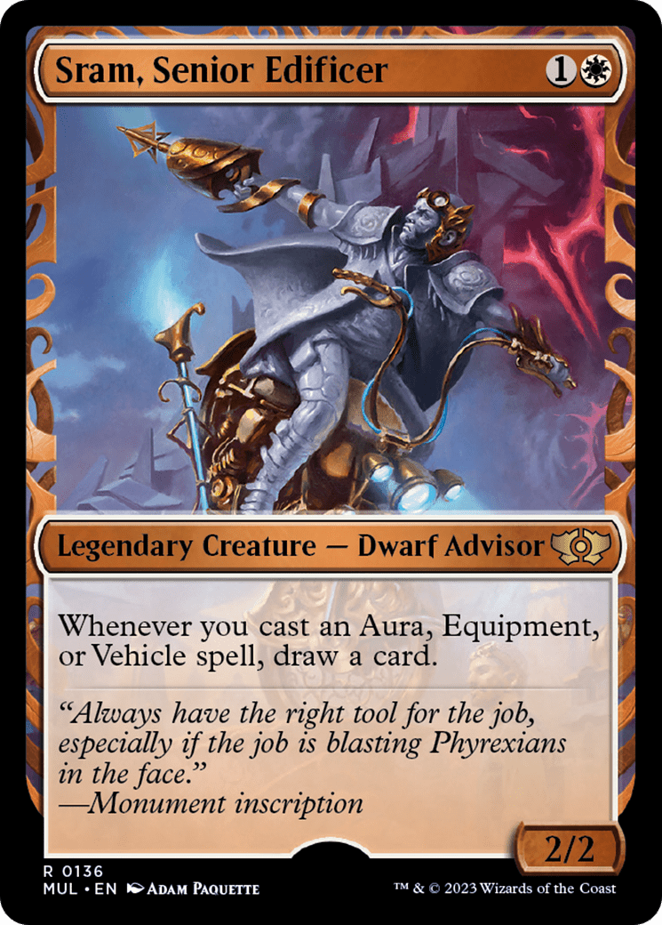 Sram, Senior Edificer (Halo Foil) [Multiverse Legends] MTG Single Magic: The Gathering  | Multizone: Comics And Games
