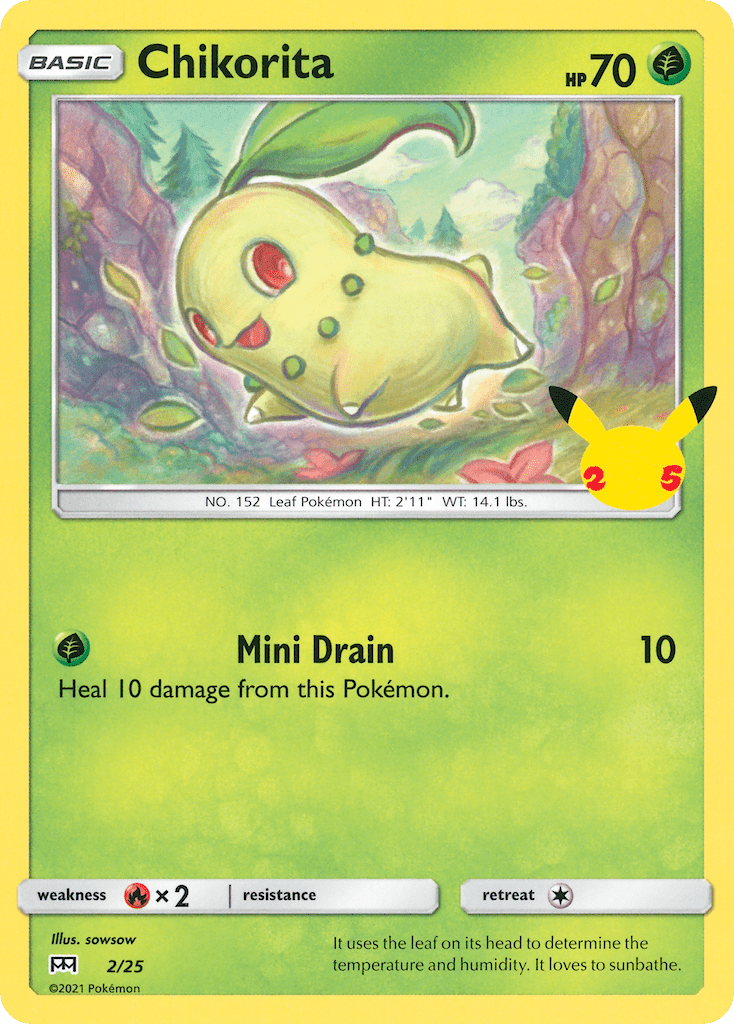 Chikorita (2/25) [McDonald's 25th Anniversary] Pokemon Single Pokémon  | Multizone: Comics And Games