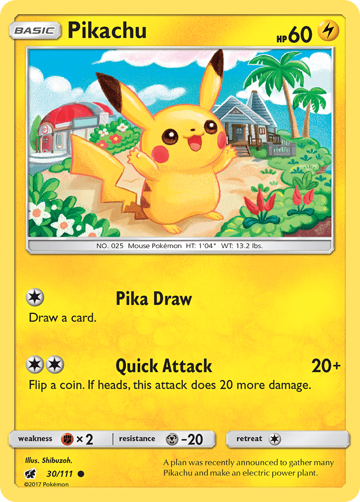 Pikachu (30/111) [Sun & Moon: Crimson Invasion] Pokemon Single Pokémon  | Multizone: Comics And Games