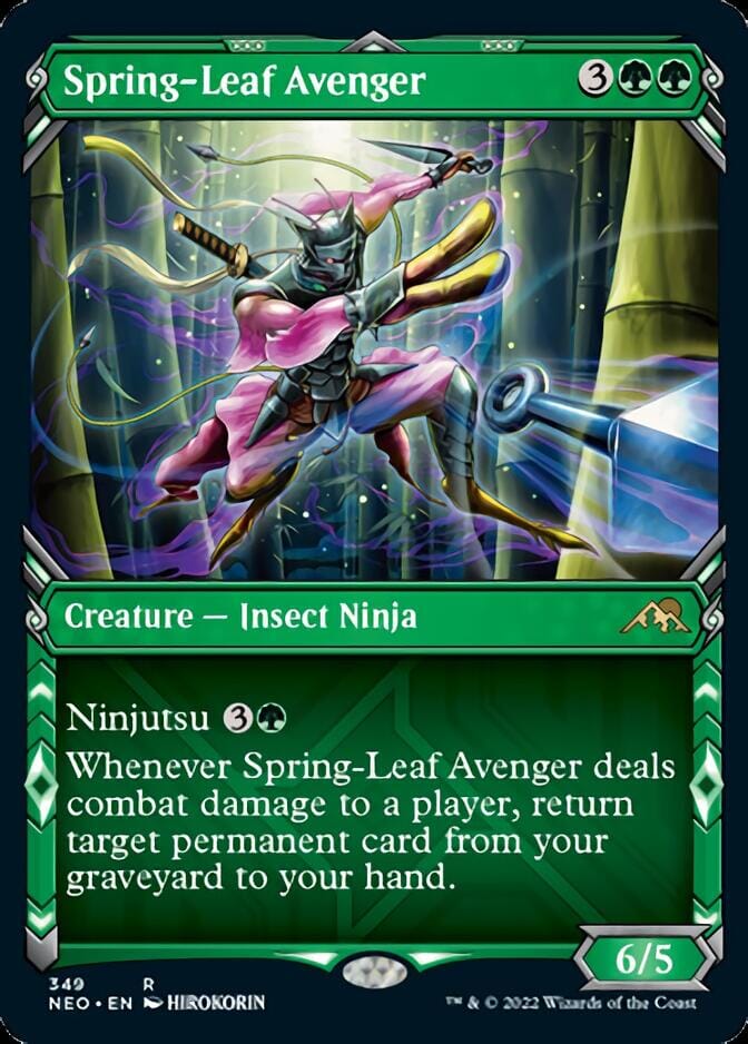 Spring-Leaf Avenger (Showcase Ninja) [Kamigawa: Neon Dynasty] MTG Single Magic: The Gathering  | Multizone: Comics And Games