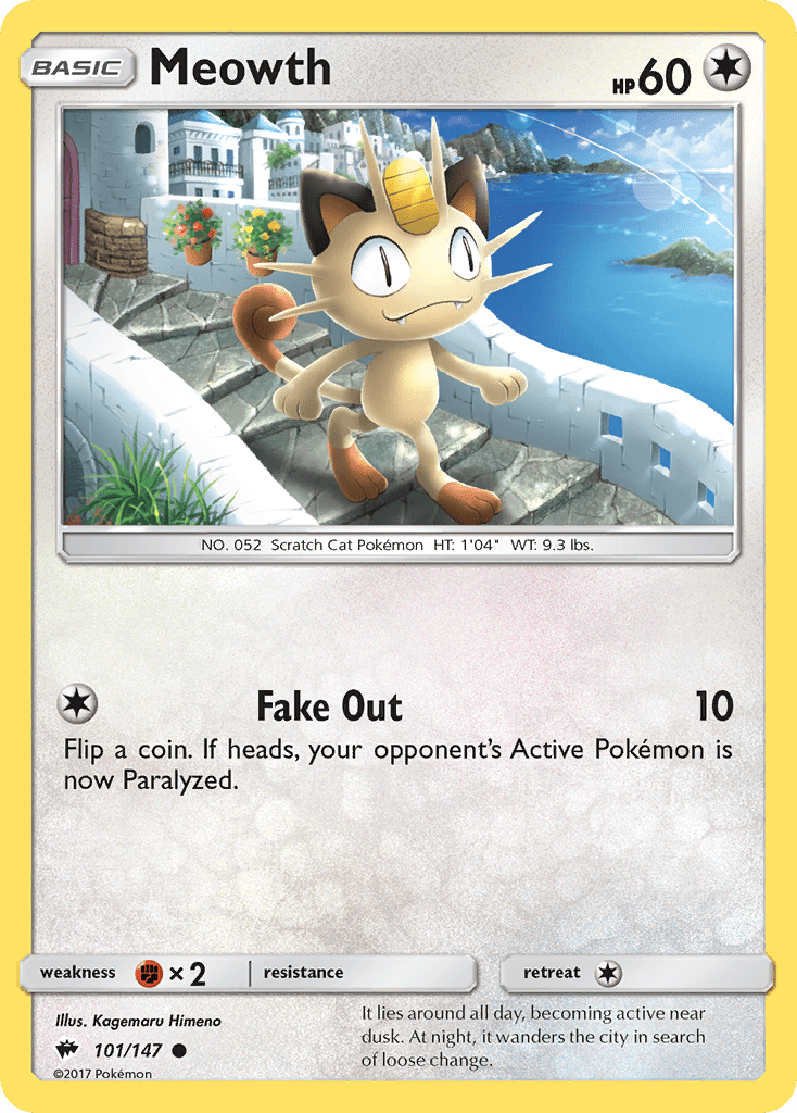 Meowth (101/147) [Sun & Moon: Burning Shadows] Pokemon Single Pokémon  | Multizone: Comics And Games
