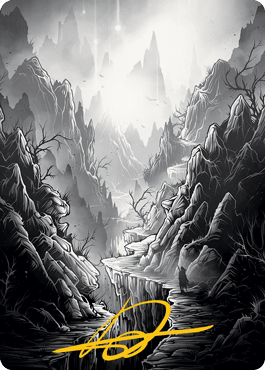 Mountain Art Card (Gold-Stamped Signature) [Innistrad: Midnight Hunt Art Series] MTG Single Magic: The Gathering  | Multizone: Comics And Games