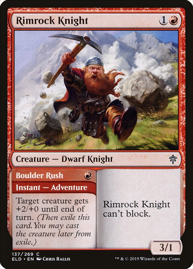 Rimrock Knight // Boulder Rush [Throne of Eldraine] MTG Single Magic: The Gathering  | Multizone: Comics And Games