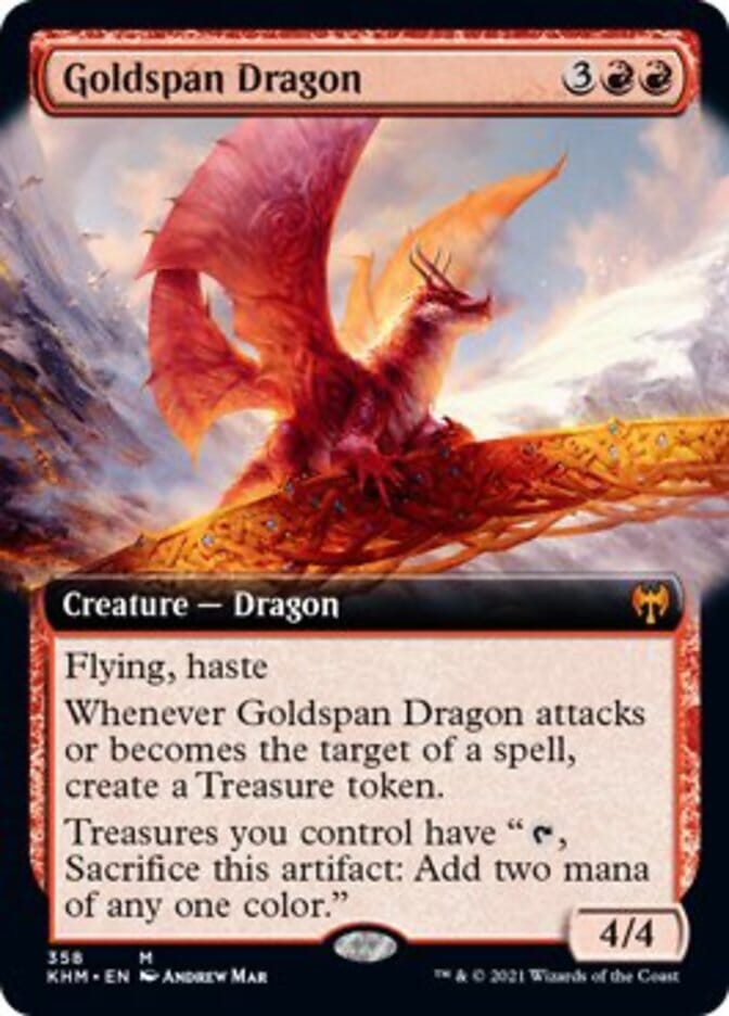 Goldspan Dragon (Extended Art) [Kaldheim] MTG Single Magic: The Gathering  | Multizone: Comics And Games
